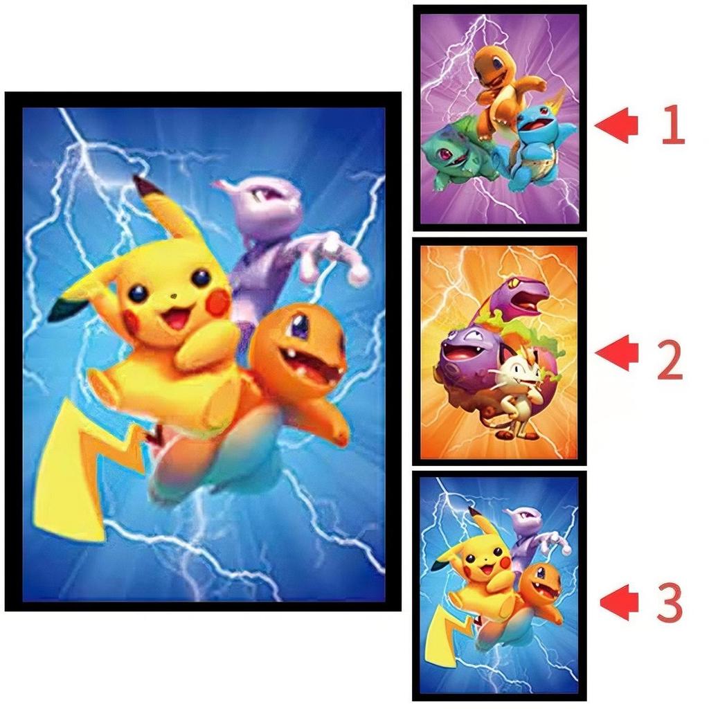 Hello Kitty & One Piece 3D Lentikulärt Pokemon-affisch