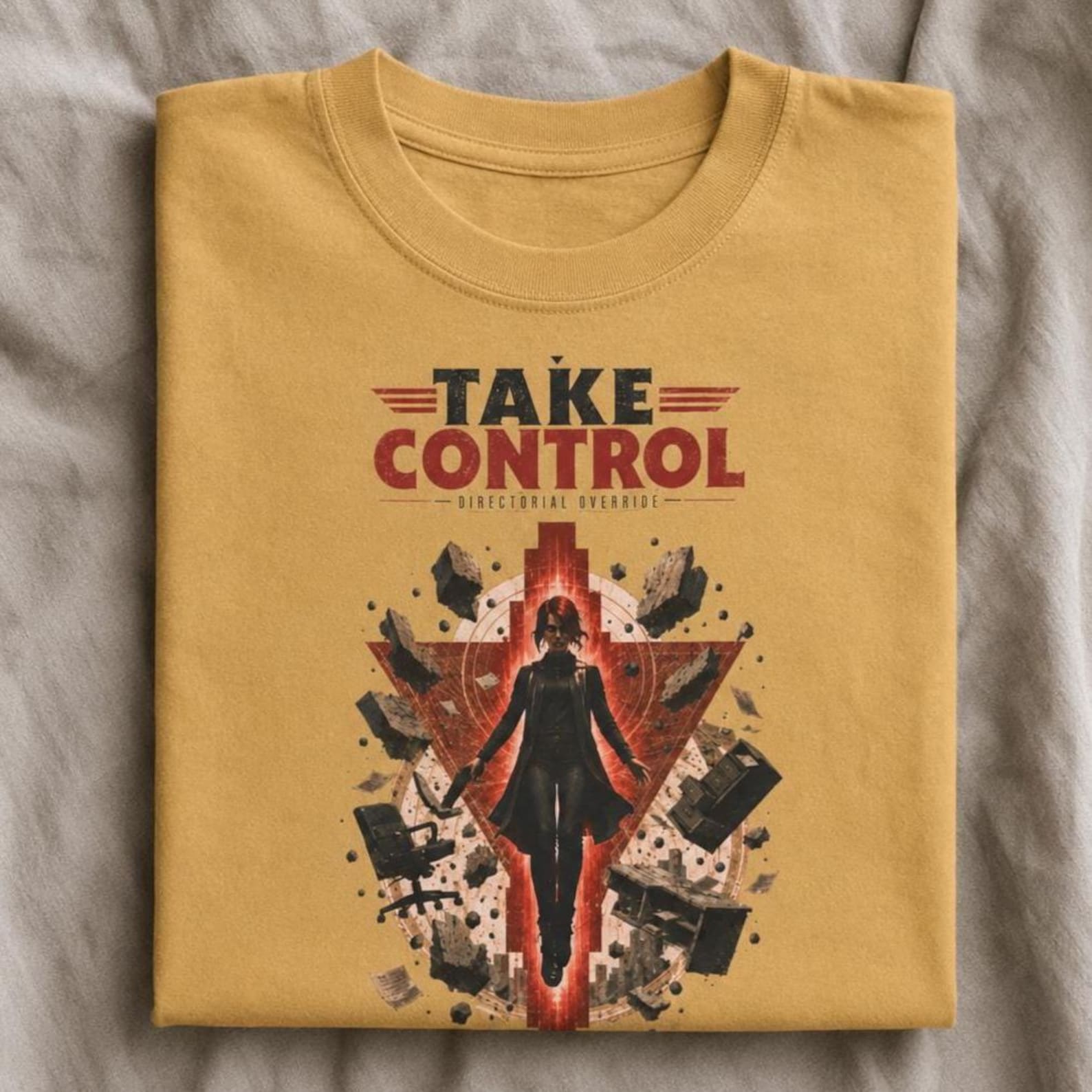Take Control graphic T-shirt | retro sci-fi shirt XL