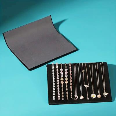 1PC, S-shaped Necklace Display Board, Color: Black, S-shaped Necklace Display Board Made of Iron and Velvet