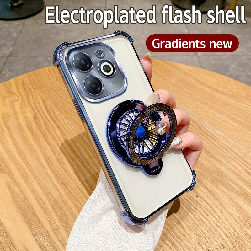 Spark 20 Drehbarer Gyro-Halter für Magsafe Magnetische Hülle für Funda Tecno Spark 20 Pro Spark20 20Pro 20C Transparente Ständerabdeckung