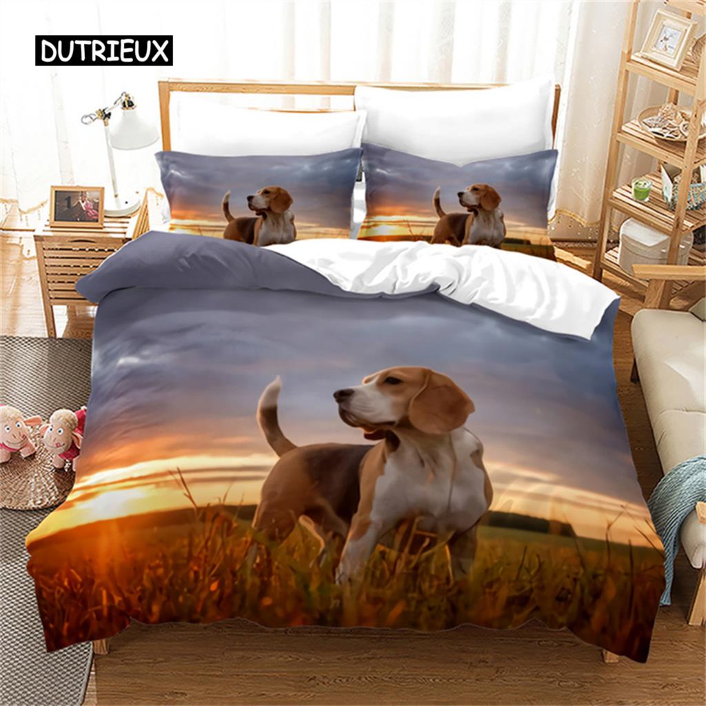 

Пододеяльник с изображением щенка, милого питомца, собаки, комплект постельного белья из микрофибры с изображением животных, полный размер для детской спальни для мальчиков и девочек EU single(135x200cm)