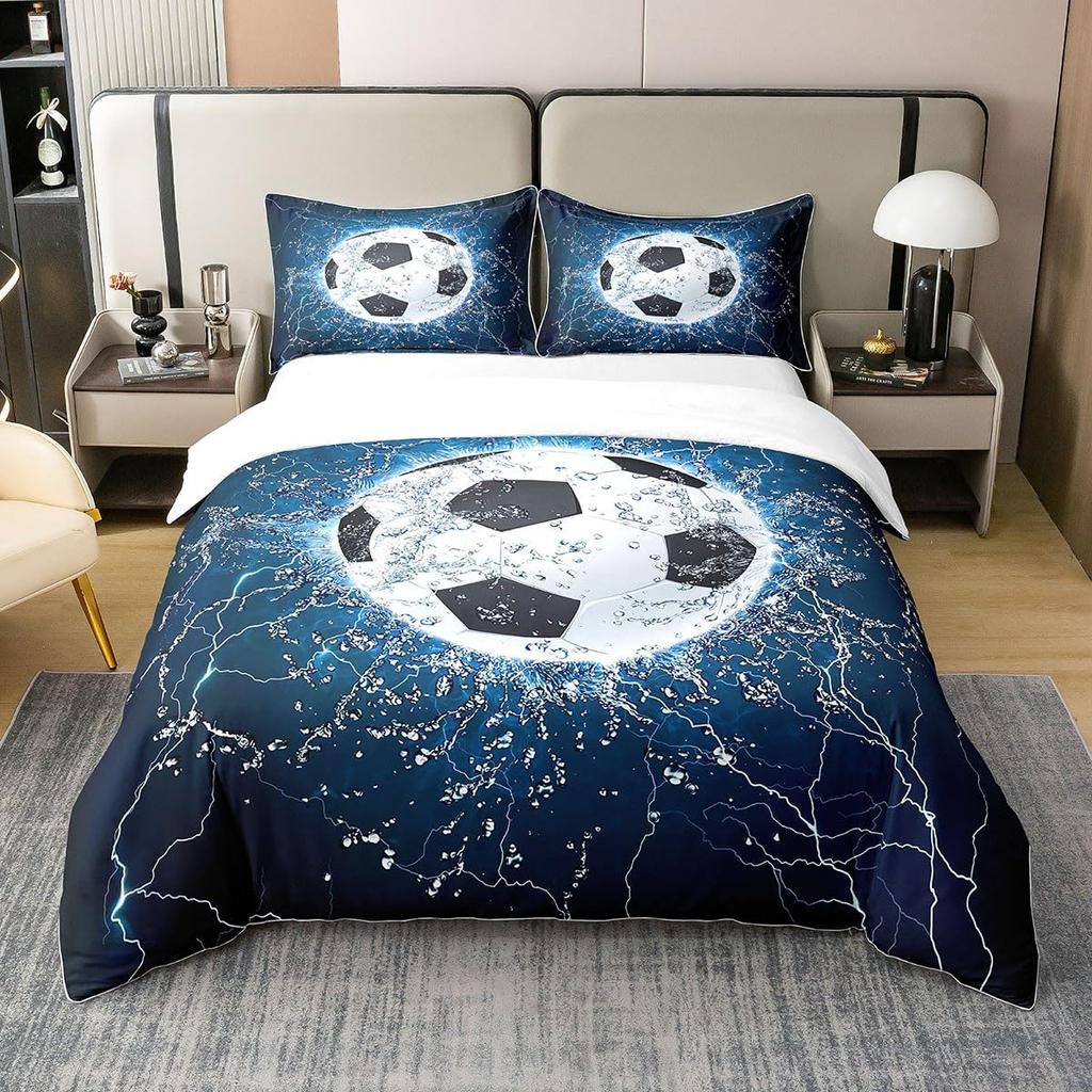 Lightning Duvet Covers for Kids Teens Queen Lightweight Down Quilt Covers Bedroom Decor 2 Pillowcases 1 Duvet Cover No Comforter