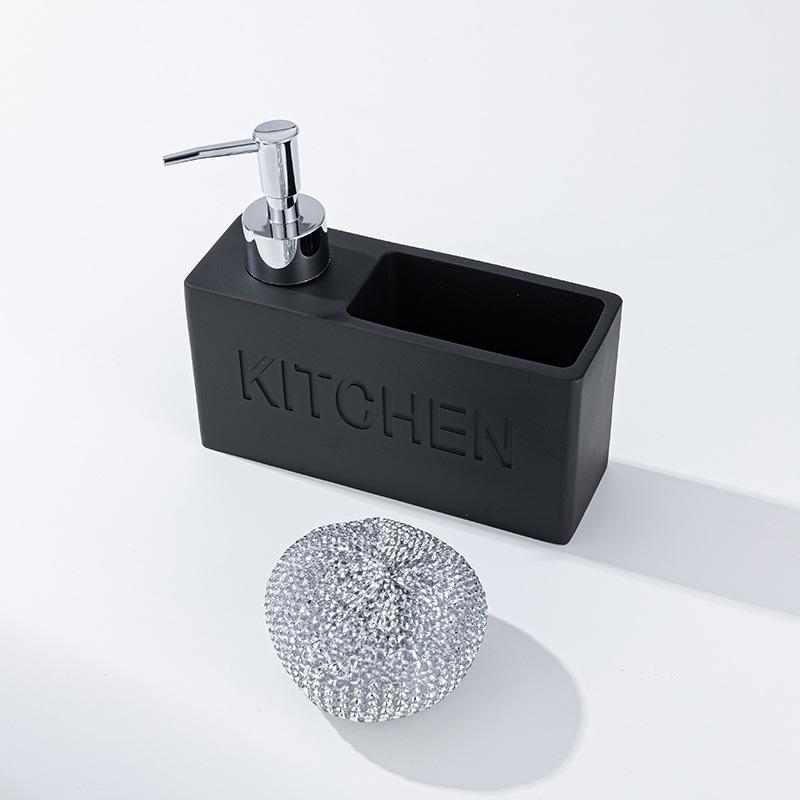 Dispenser Bianco in Resina per Sapone da Cucina e Igienizzante Mani con Porta Spugna