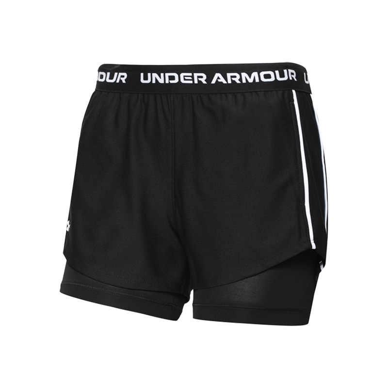 (WMNS) Under Armour Tech Play Up 2-in-1 Shorts Asia Sizing Black White Women s 1389895-001 XL
