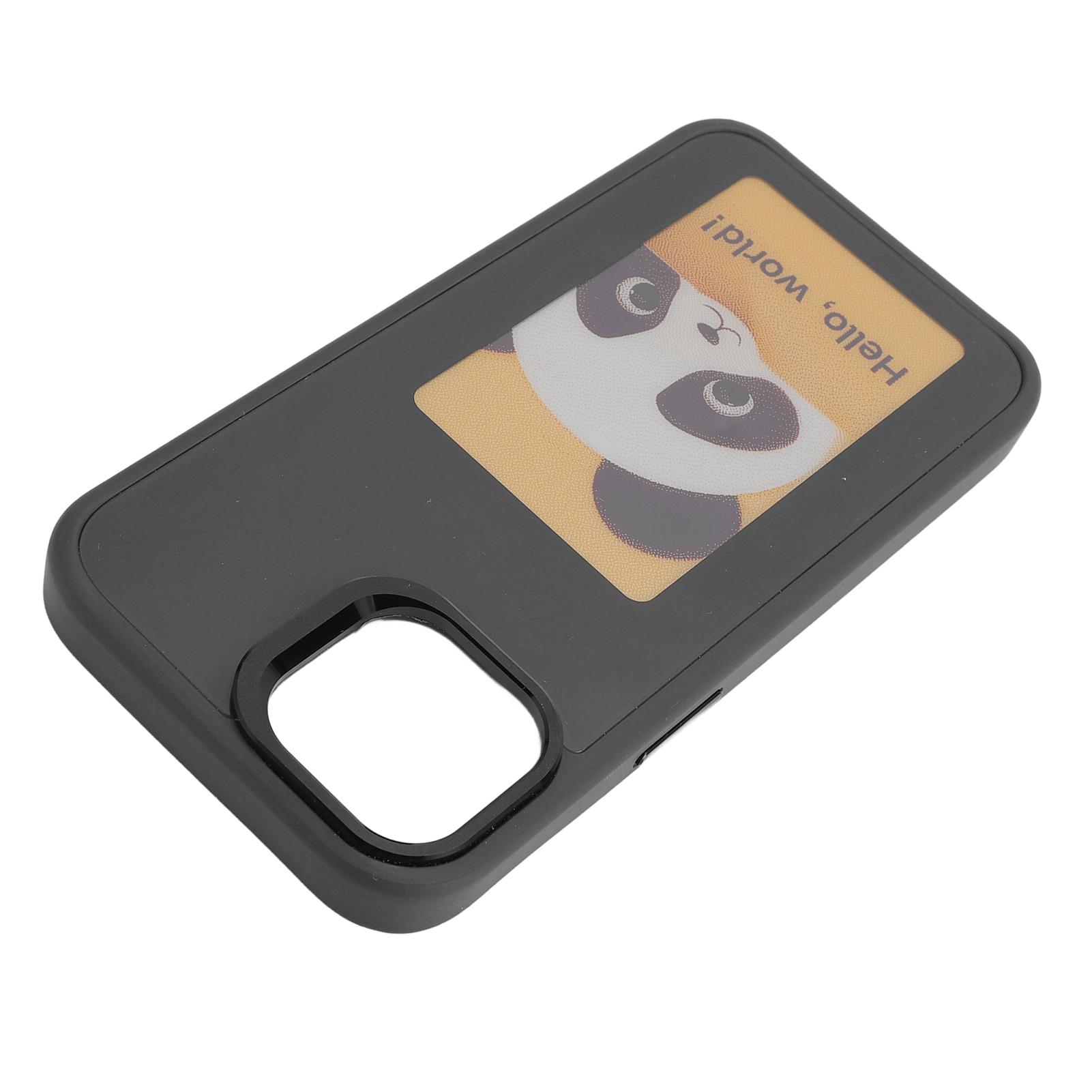 

Смарт-чехол для телефона с экраном NFC Ink TPU APP DIY Screen Projection Phone Cover с алюминиевой рамкой для линз чёрный