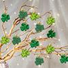 12 Pieces Valentines Day Ornaments for Tree St.Patrick's Day Backyard Garden Shamrock Hanging Bauble Table Festival Pendant