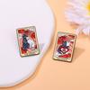 2Pcs Cartoon Cat Enamel Brooch Romantic Tarot Card Design Valentine's Day Gift Lapel Pin Badge Backpack Clothing Hat Accessories