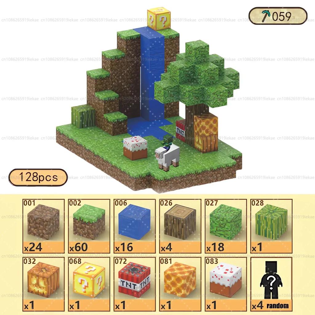 Magnetische Bausteine Mine World Magnetwürfel Wald Set für Junge Mädchen Kind Alter 3+ DIY Modell Kinder STEM Sensorisches Spielzeug Geschenk