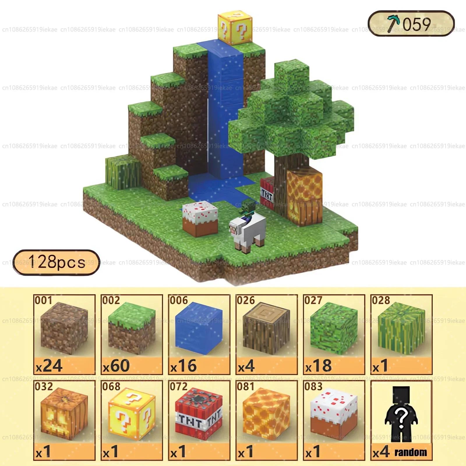 

Магнитные строительные блоки Mine World Магнитные кубики Лесной набор для мальчика девочки ребенка возраста 3+ Сделай сам модель Детская STEM сенсорная игрушка подарок