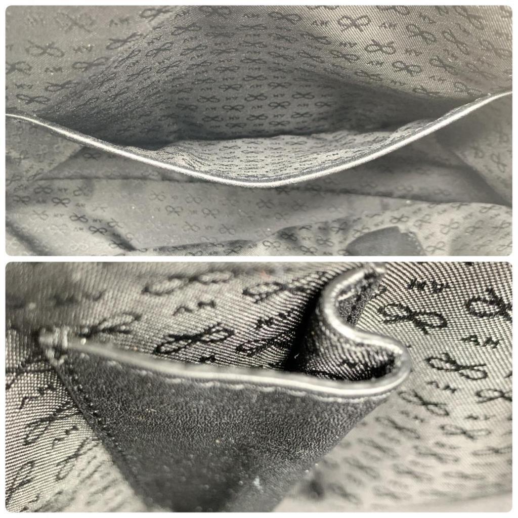 ANYA HINDMARCH Carker Unborn Calf Leopard Print Handbag Boston Bag Leather Grey Brand Tassel A4 Capacity Women's Logo Plate