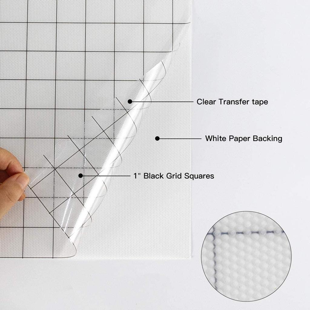 IModeur Pellicola Di Trasferimento Per Cricut - Rotolo 30,5 X 915 Cm Con Griglia Rossa Per Vinile, Cartelli, Adesivi