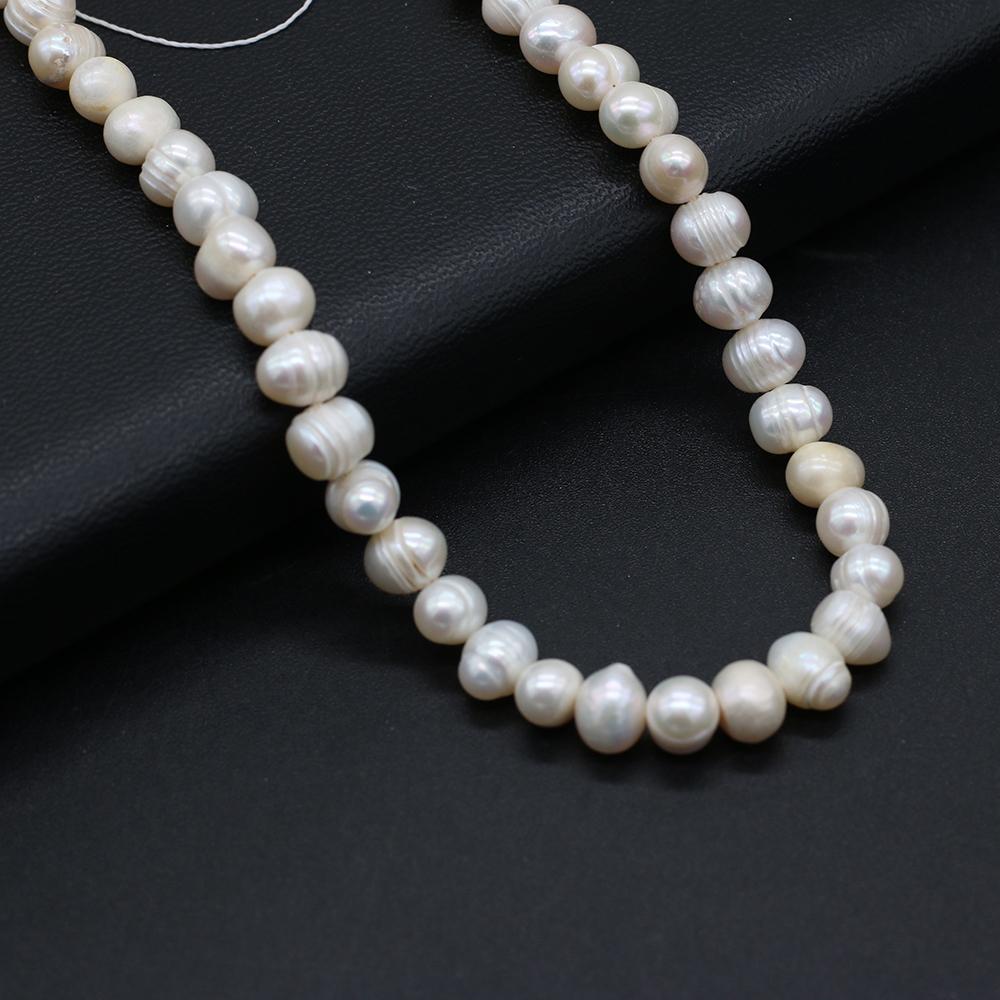 Luxury Natural Freshwater Near Round Pearls 7-8mm, 36cm Strand Handmade Wedding Jewelry Accessories