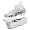 Manufacturer spot straight hair high top breathable football shoes professional game shoes artificial turf training shoes spot 2025