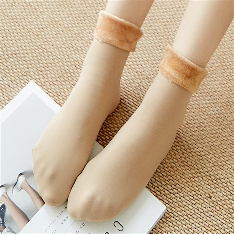 Zimowe Ciepłe Grube Termiczne Skarpety Bezszwowe Skarpety Plus Aksamit Podłogowe Skarpety do Spania