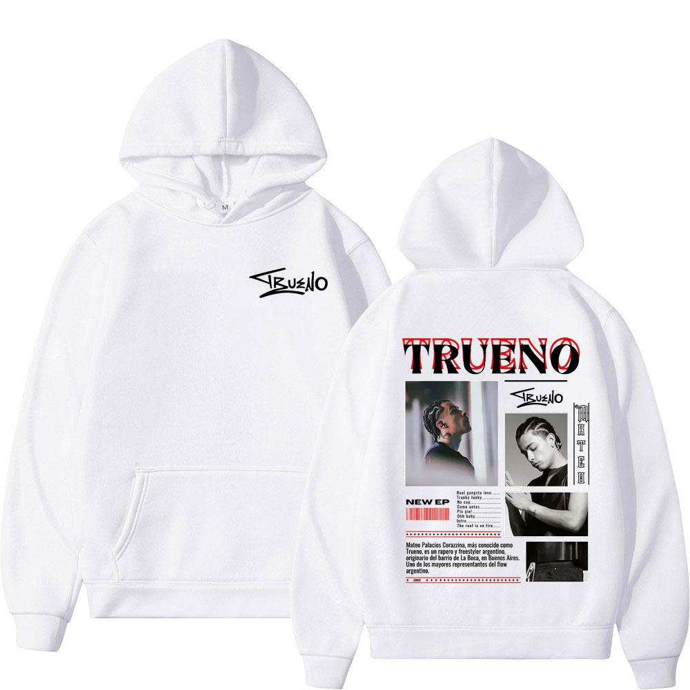 Rapper Trueno Album Tour 2025 Hoodie Gothique Punk Hiver Manches Longues Épais Hip-hop Pull Homme Femme Sweat-shirts à Capuche Vintage