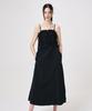 Etmont Slip Heart Neck Shirring Dress, Black