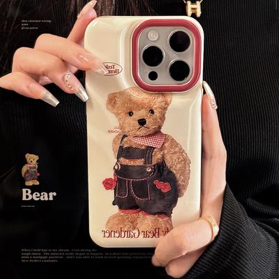 Niche Plush Cowboy Bear for Apple 13 Phone Case for IPhone 15 Silicone 11 for 14 Promax Anti Drop 16