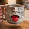 Stick-Out Tongue Ceramic Mug Large Capacity Stoneware Cup with Funny Face Design Novelty Coffee Tea Gift for
