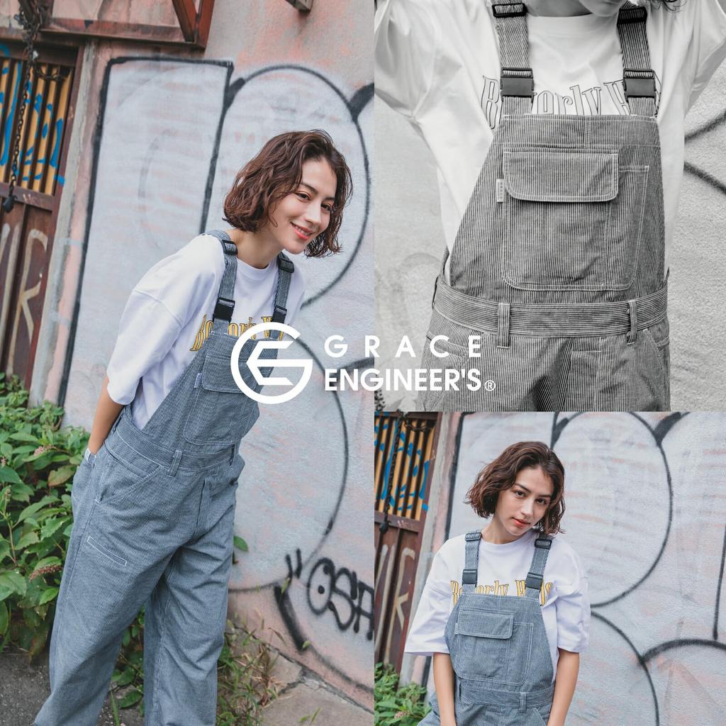 GRACE ENGINEERS Cotton Linen Overalls GE-884, Sweat-wicking, Quick-drying, Moisture-wicking, Workwear, Summer, Men's & Women's, with ProUni Sticker, N