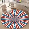1PCStars Stripes Office Round Area Rug,  Mat Suitable For Office, Under Office Chairs Bedroom Living Room Home Decor, Room Deco