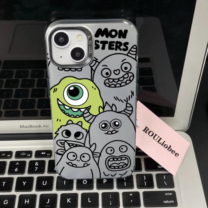 Cartoon Monster iPhone Case for iPhone 12 Pro Max To 17 - Silver, Multiple Colors Available