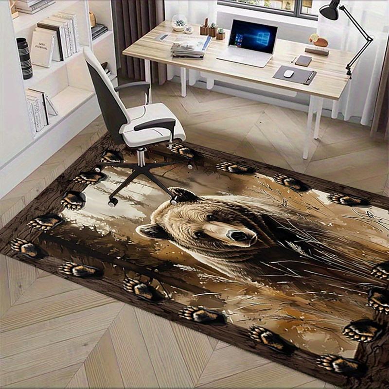 1pc Bear,Forest,Tracks Office Carpet Soft Polyester Entrance Carpet Washable Non slip Machine Washab