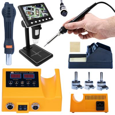 Digital Microscope with 4.3 Display + Soldering Station - 2-in-1 Set