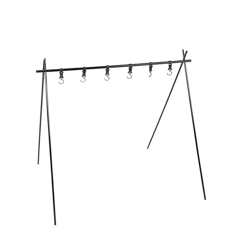 Mountain Guest Aluminum Alloy Outdoor Folding Rack with Detachable Hooks - Multifunctional Storage Bracket for Camping