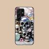 Silberne Totenkopf Glas Handyhülle für Samsung Galaxy S26 S25 S24 S23 S22 S21 S20 Note20 Plus FE Ultra Bunte Abdeckung
