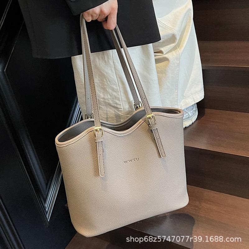 Large-capacity Commuting High-end Tote Bag for Women 2025 New Shoulder Bag Simple Fashion Hand-to-arm Bag