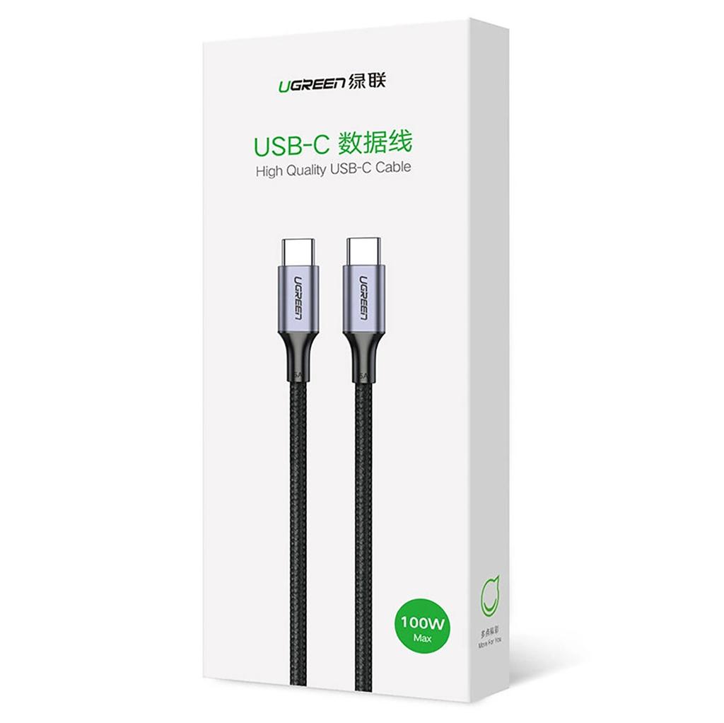 Ugreen US316 100W USB-C PD Cable 5A, 1.5m Gray - Enhanced Fast Charging & Data Transfer Capability