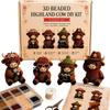 3D DIY Beaded Animal DIY Kit with 4 Cute Highland Cow Handmade Bead Art Kit Beads Making Kit for Beginners and Craft Enthusiasts