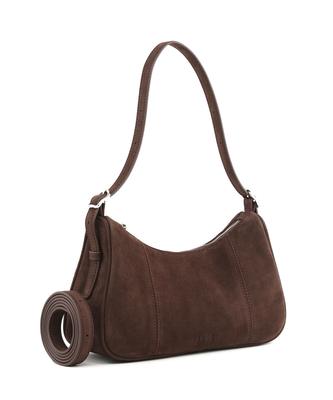 Monsac Karia Shoulder & Crossbody Bag Suede Dark Brown Ap21-2662-Ds