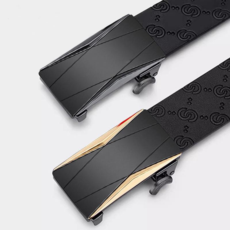 Leather Belt Casual Men'S Automatic Buckle Belt Cowhide Young People Versatile Middle-Aged And Young Men'S Belt