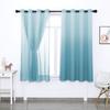 Blue 52 in. W x 96 in. L Room Darkening Curtains Monochrome Gradient Curtains for Kids Room (2 Panels)