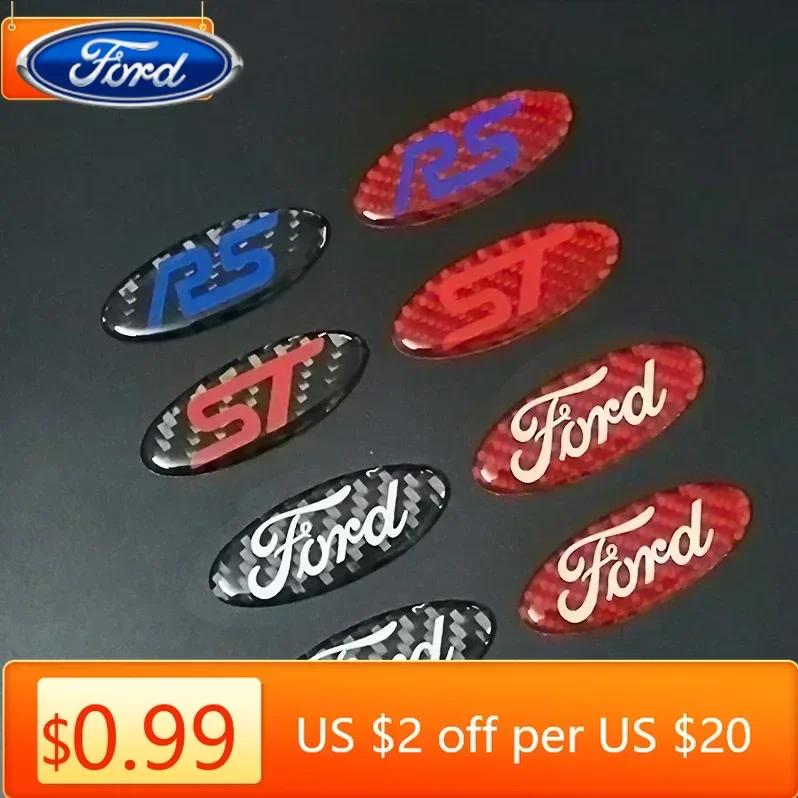 Autocollant de Voiture Ford Nouveau 2025 Chaud Fibre de Carbone Autocollants de Volant de Voiture pour Ford Mondeo Mk3 Escape Ecosport Edge Focus Ranger Fie
