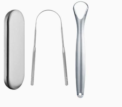 Stainless Steel Tongue Scraper Oral Cleaning Tool Professional Tongue Coating Remover Reusable Fresh Breath Hygiene Gadget