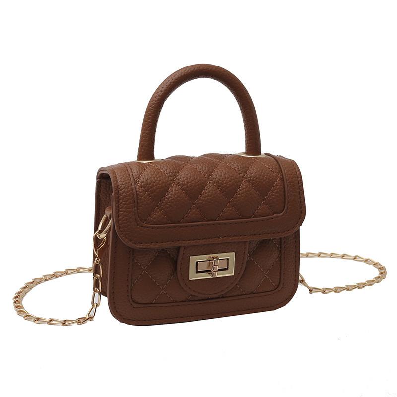Bag Lingge Pu Material Princess Style Fashionable Bag For Middle School Girls