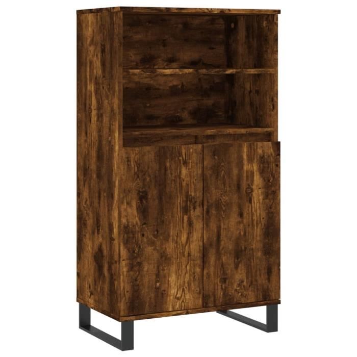 VidaXL Buffet haut Chêne fumé 60x36x110 cm Bois d'ingénierie 831497