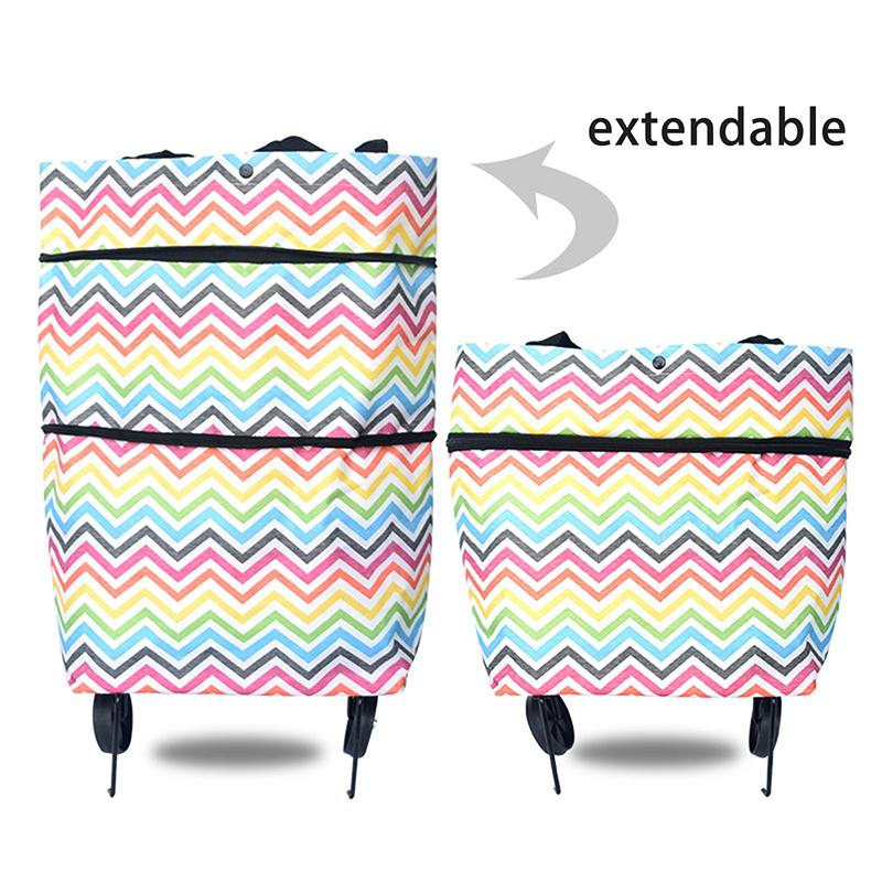 

1 шт. Водонепроницаемая тележка для покупок в супермаркете, хозяйственная сумка, тележка для продуктов, удобная складная портативная колесная сумка