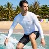 Mens Zipper Rash Guard Wetsuit Set Snorkeling Surfing Swimming UV Protection Long Sleeve Separated Suit