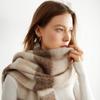 New mohair scarf winter women's high-end color matching striped couple warm thickened scarf shawl