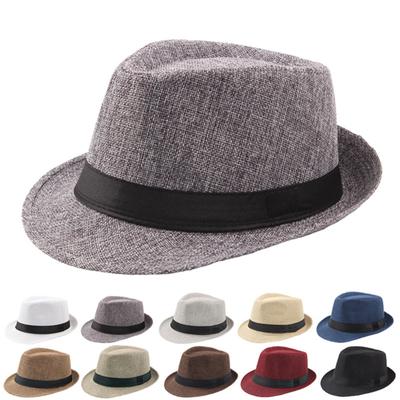 Unisex Sommer-Sonnenhut Atmungsaktiver Stroh-Fedora-Hut Leichter Langlebiger Outdoor-Hut für Damen und Herren mit Verstellbarer Passform