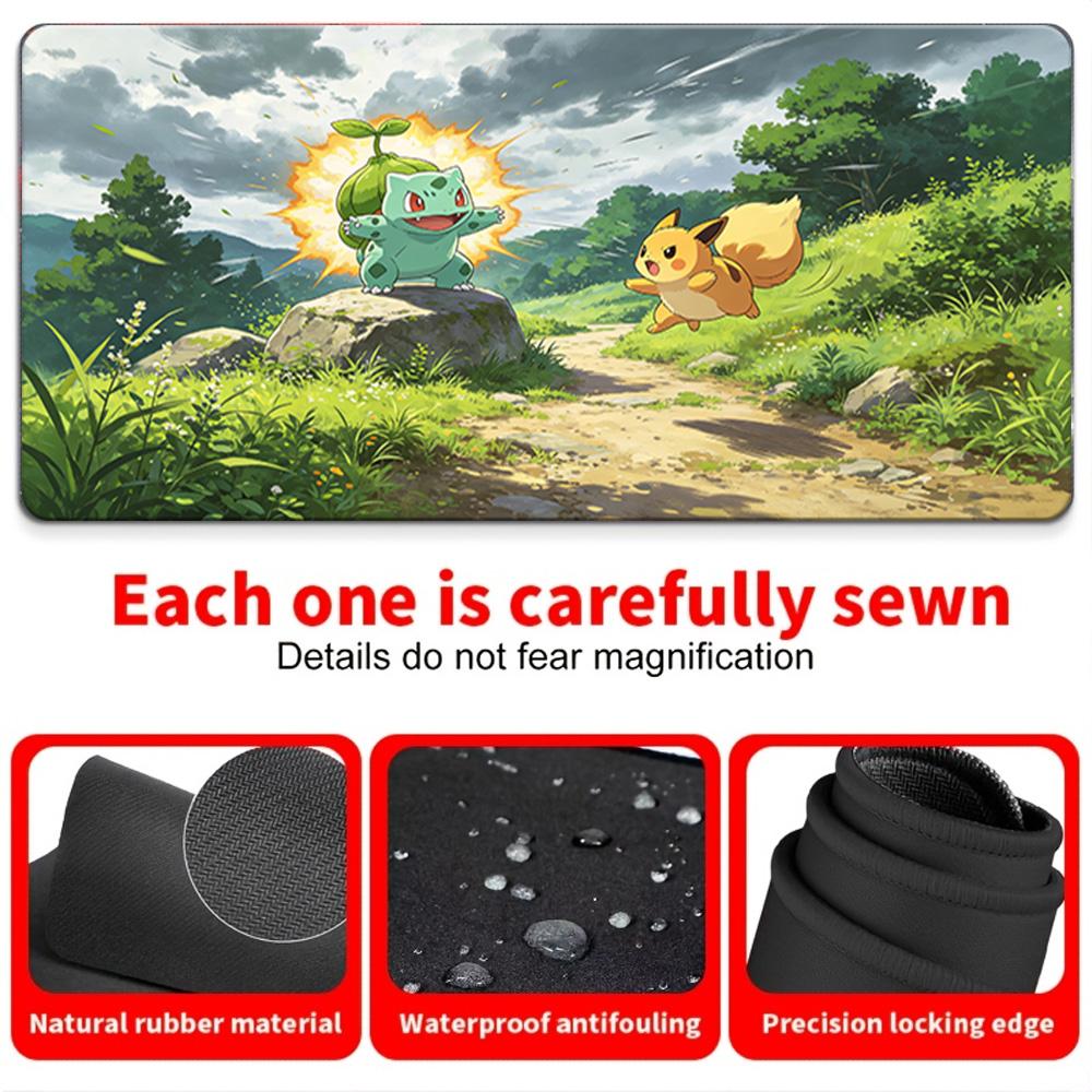 Pokemon Ash Fishing on Boat Gaming Mouse Pad with NonSlip Rubber Base 30x80x0.2cm