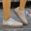 Fashion Women Tennis Sneakers Flats Ladies Fashion Mixed Colors Lace-up Vulcanized Shoes Women Spring Autumn Baotou Outdoor Sneakers