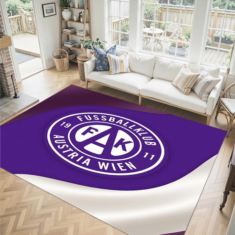 Austria Wien FC Design Crystal Velvet Carpet Cozy Non?Slip Printed Rug For Bedroom Living Room Entrance