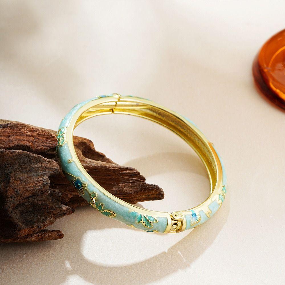 Traditional Hollow Out Flower Bangle Chinese Women's Hand Bracelet  Jewelry Gifts