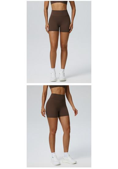 Damen High Waist Po-Hebende Yoga- und Laufshorts - Schnelltrocknend, Hohe Elastizität