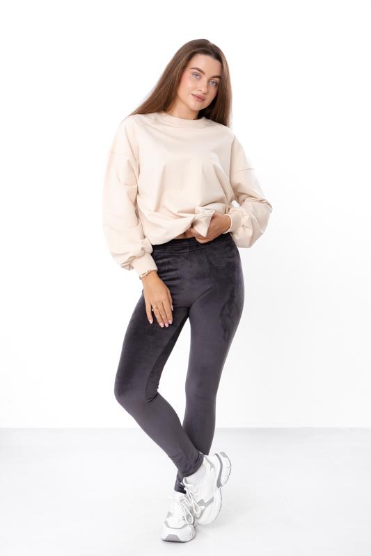 

лосини (жінки) – Оксамит з флісом, Теплий та елегантний, Демісезонний, 8450-018 HC M темно-сірий колір