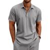 Europäisches & Amerikanisches Herren Leinen Revers Kurzarm Poloshirt - Klassischer Business Casual Stil, Mehrere Farben Verfügbar